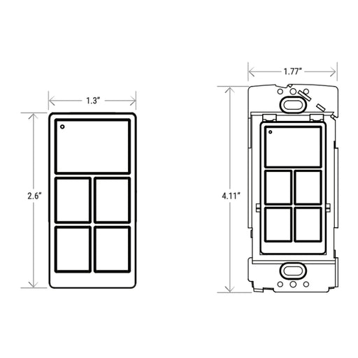 PT-5WS-BT-B Battery 5 Button Wall Switch