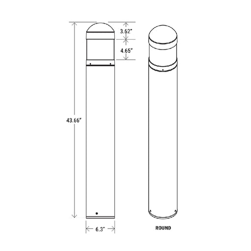 Architectural Round Dome-top Louvre Style Bollard with 3CCT and Wattage Selector