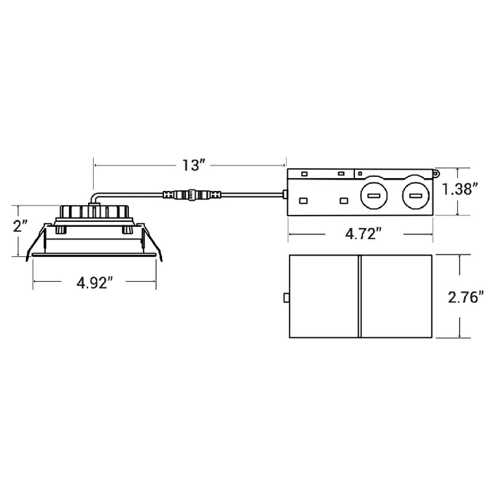 4" LED Recessed Round Gimbal with 5CCT