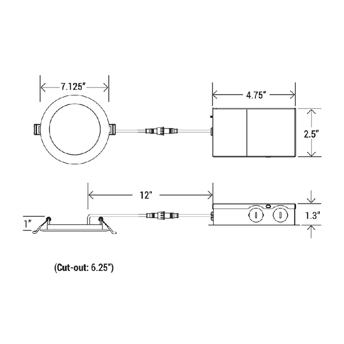 6" Round LED Slim Recessed Downlight with Multiple 5CCT