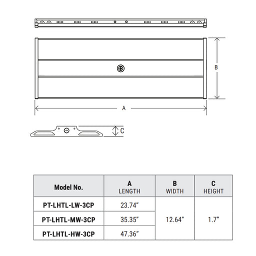 4' LED Linear High Bay Twin Lens with 3CCT and Wattage Selector