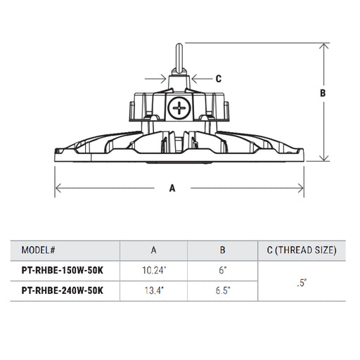 13" 240W Economy Round High Bay, 5000K