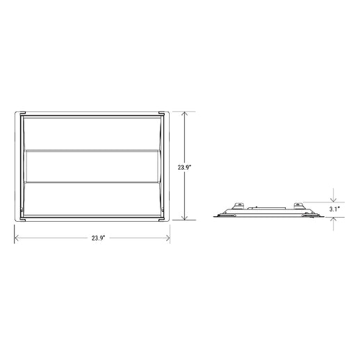 2' x 2' Retrofit-Kit Center Basket Troffer with CCT and Wattage Selector