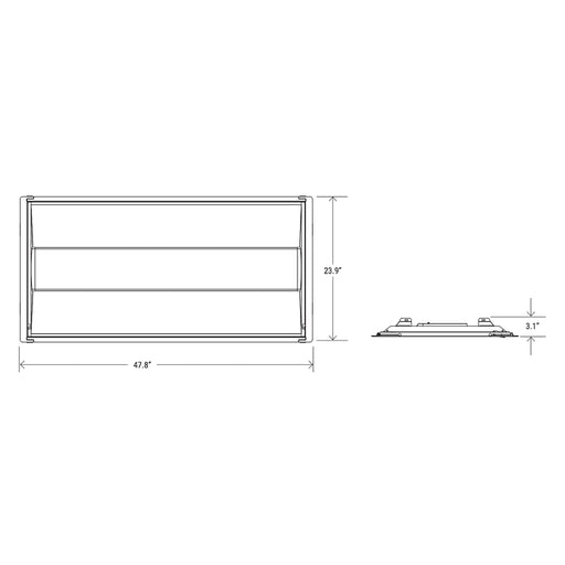 2' x 4' Retrofit-Kit Center Basket Troffer with CCT and Wattage Selector