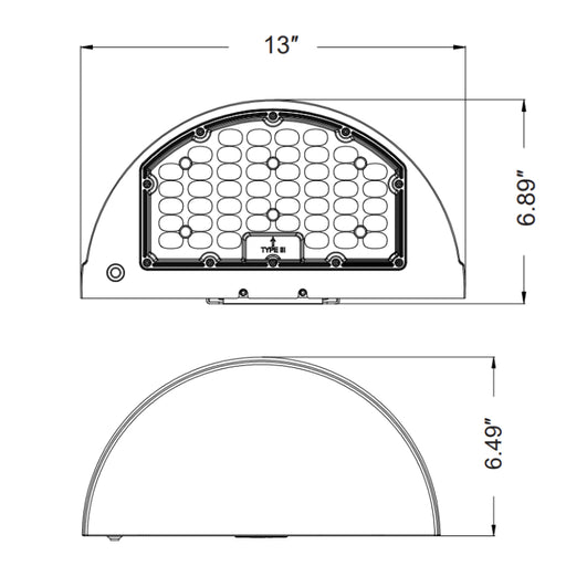 PT-WPC Series 48W/64W/80W Circle Wall Pack with 3CCT and Wattage Selector