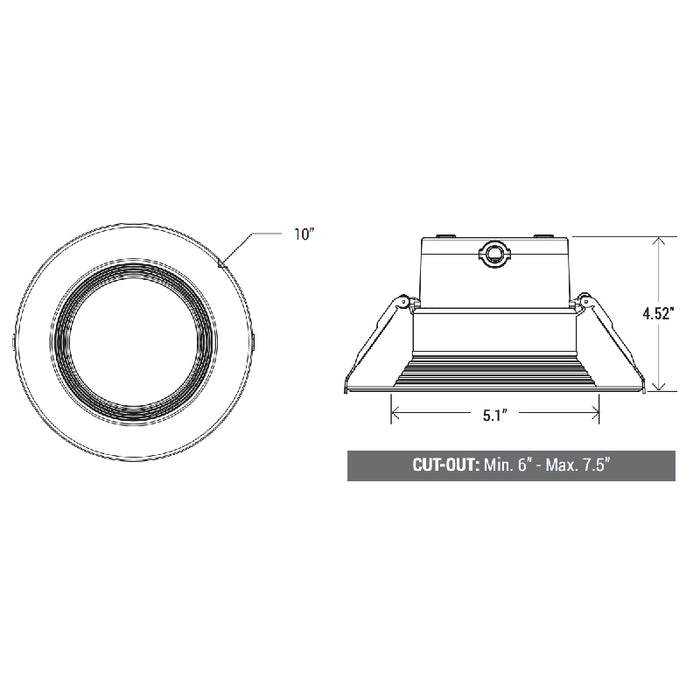 8" LED Retrofit Recessed Commercial Grade Downlight