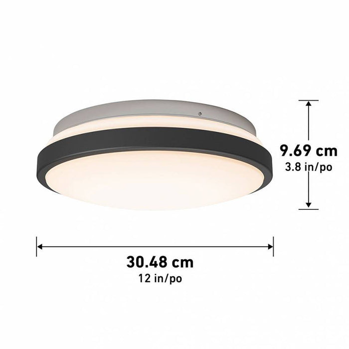 FM-ORC-BL Orion 1-lt 12" LED Flush Mount, CCT