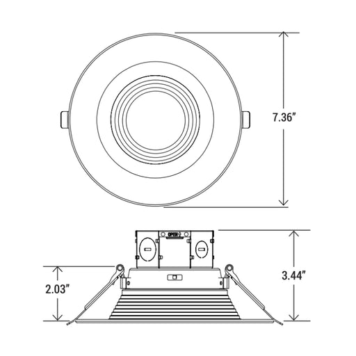 6" LED Baffle Recessed Downlight with Junction Box and 5CCT