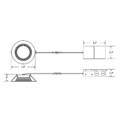 6" Can-Less Downlight with Remote J-Box and CCT Selector, 120-277V