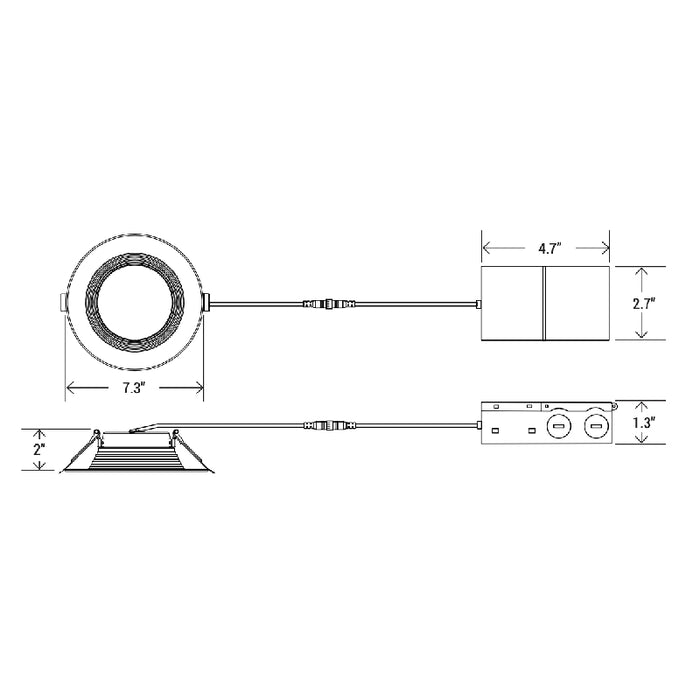 6" Can-Less Downlight with Remote J-Box and CCT Selector, 120-277V