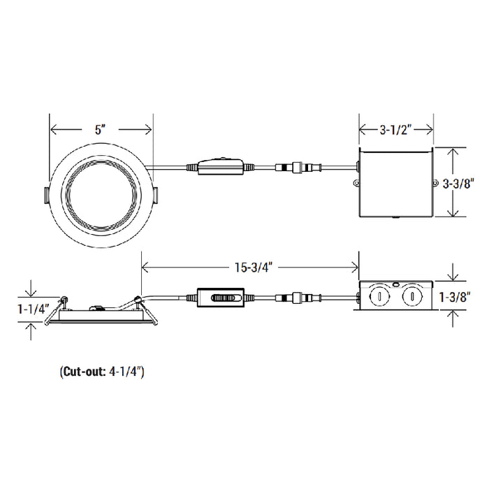 4" Round LED Slim Baffle Recessed Downlight with Multiple CCT