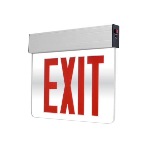 PT-EXL-EDL Series Edge-Lit LED Exit Sign with Emergency Battery Back-Up, 2 Faces - Red