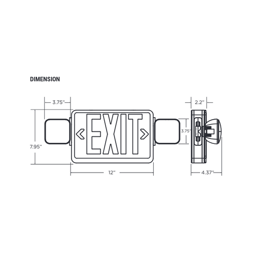 PT-EXL-C Series Bi-Color LED Exit Sign & Emergency Light Combo