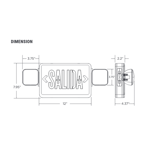 PT-EXL-C Salida Series Bi-Color LED Exit Sign & Emergency Light Combo