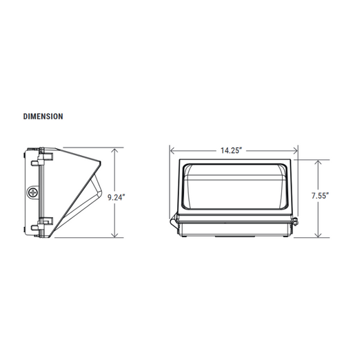 PT-WPH3 Series 45W/60W/75W LED Wall Pack with EM Battery, 3CCT Selectable