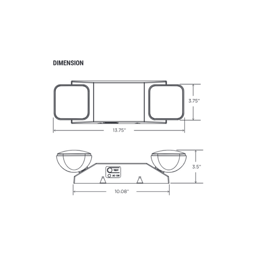 PT-EML-S Series Square LED Double Head Emergency Light