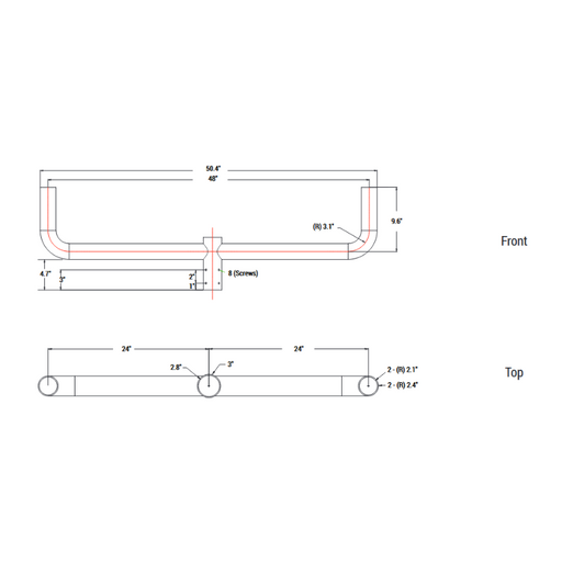 PT-AL-P-BH2 Large Double Bullhorn Tenon for Round Pole