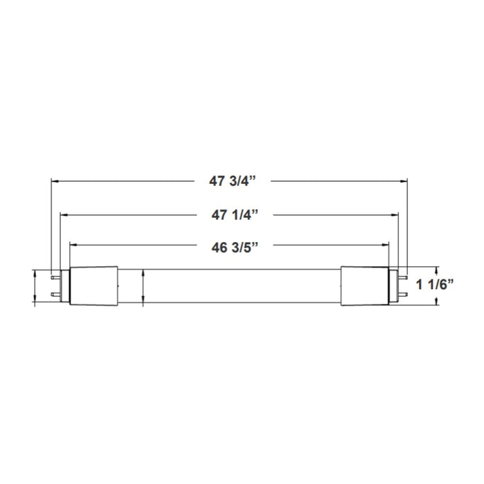 T8-HL 4FT 18W LED T8 Dimmable Linear Lamp, 5000K, Pack of 12